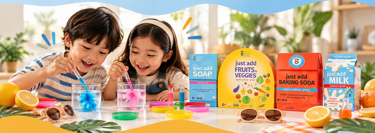 Children exploring hands-on science activities with Griddly Kids products