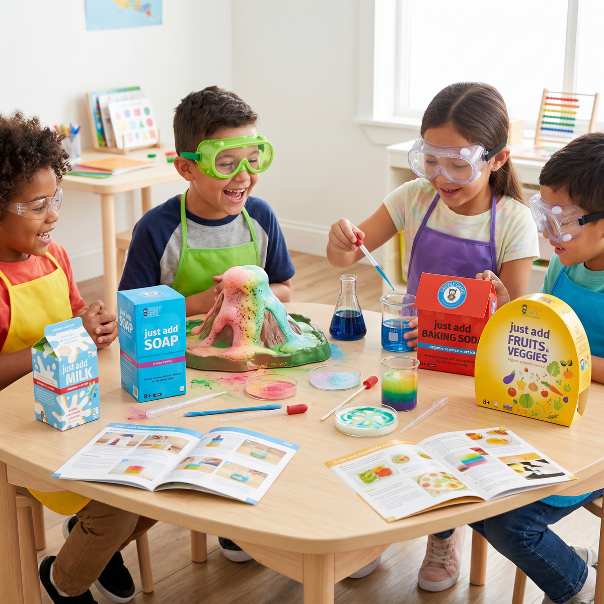 Family enjoying a hands-on science activity